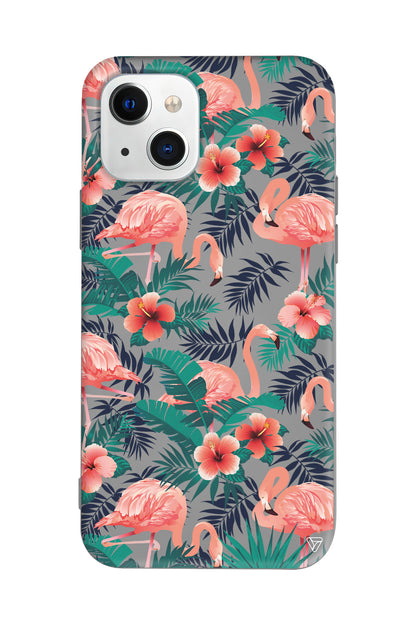 Leaf Flamingo Lansman Model İçi Kadife Silikon Telefon Kılıfı – Plus Serisine Özel