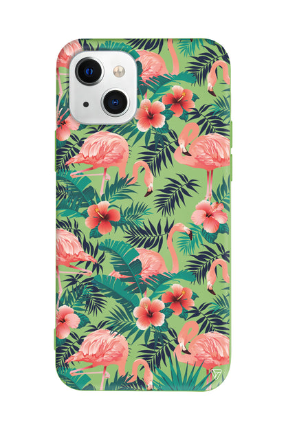 Leaf Flamingo Lansman Model İçi Kadife Silikon Telefon Kılıfı – Plus Serisine Özel