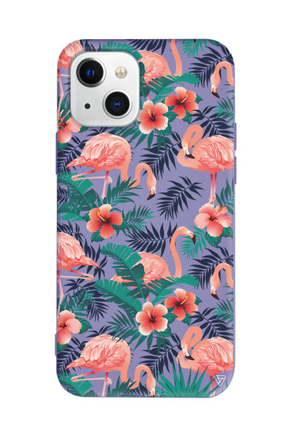 Leaf Flamingo Lansman Model İçi Kadife Silikon Telefon Kılıfı