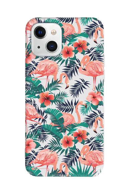 Leaf Flamingo Lansman Model İçi Kadife Silikon Telefon Kılıfı – Plus Serisine Özel