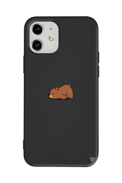 Lazy Bear Lansman Model İçi Kadife Silikon Telefon Kılıfı