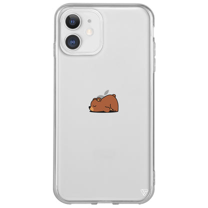 Lazy Bear Lansman Model İçi Kadife Silikon Telefon Kılıfı