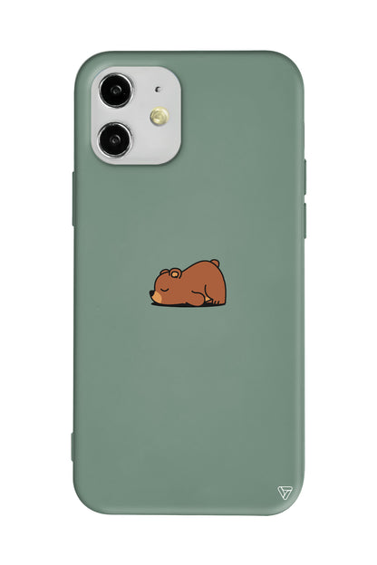Lazy Bear Lansman Model İçi Kadife Silikon Telefon Kılıfı