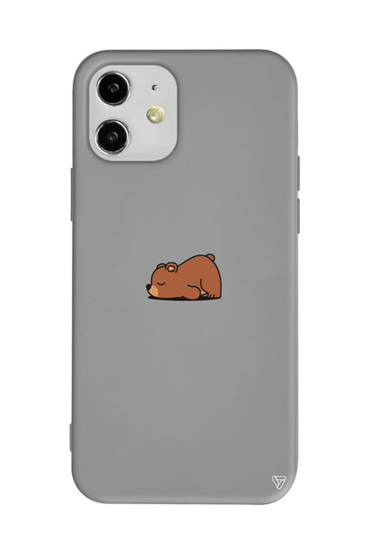 Lazy Bear Lansman Model İçi Kadife Silikon Telefon Kılıfı