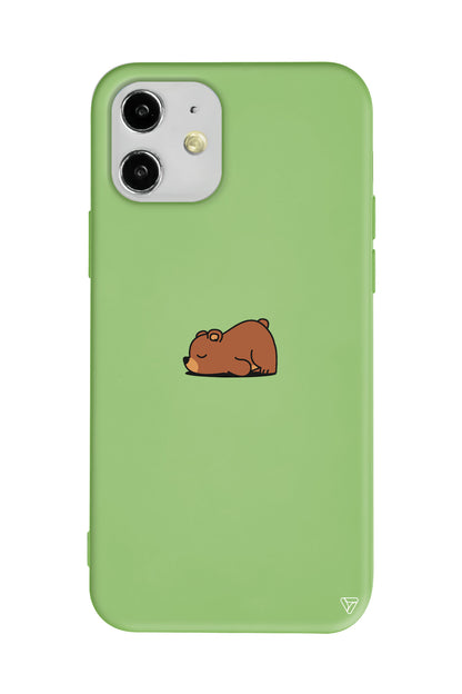 Lazy Bear Lansman Model İçi Kadife Silikon Telefon Kılıfı