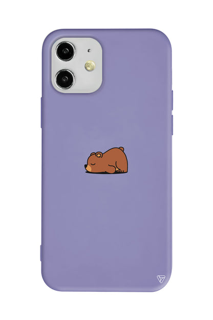 Lazy Bear Lansman Model İçi Kadife Silikon Telefon Kılıfı