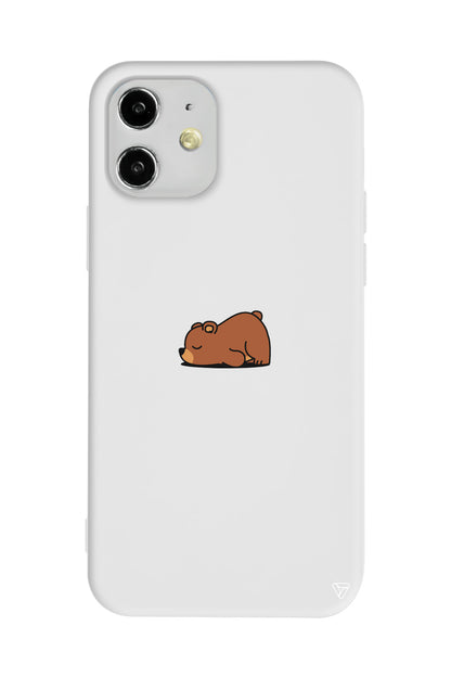 Lazy Bear Lansman Model İçi Kadife Silikon Telefon Kılıfı