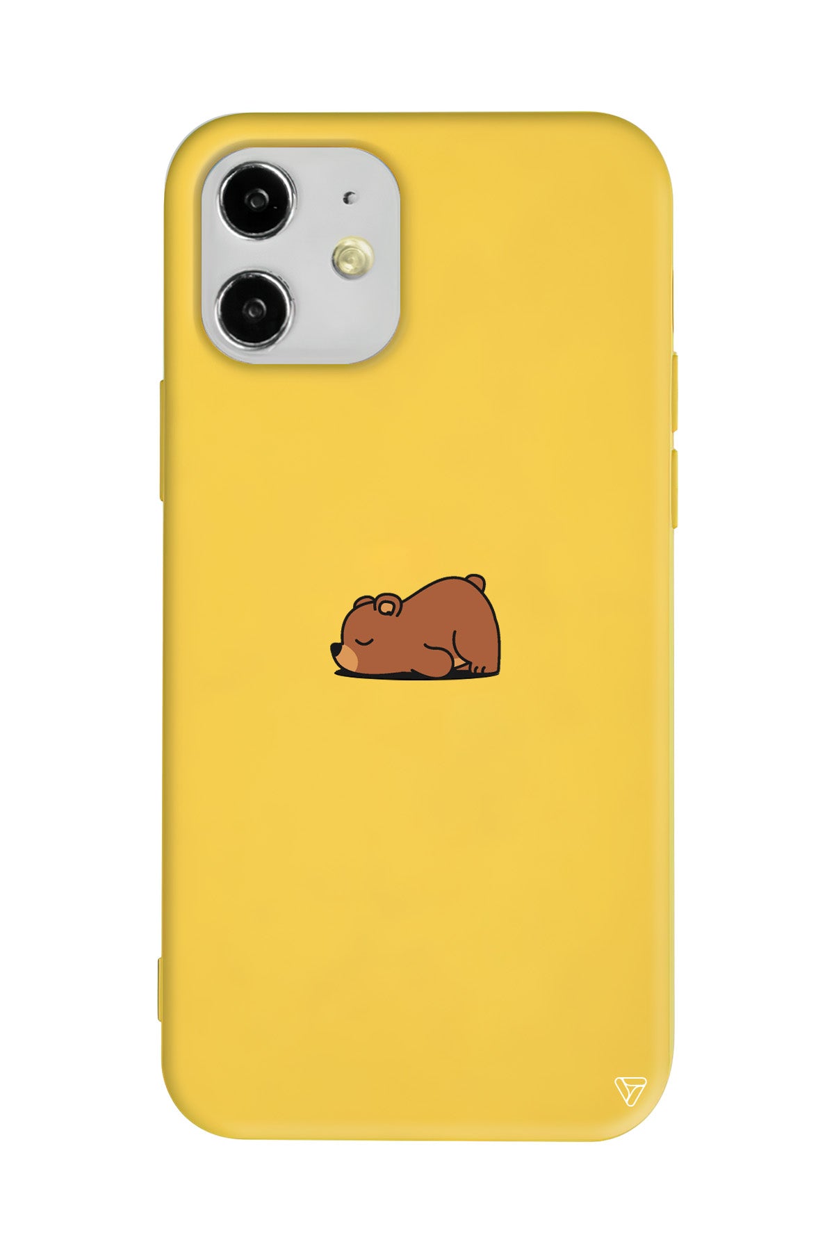 Lazy Bear Lansman Model İçi Kadife Silikon Telefon Kılıfı