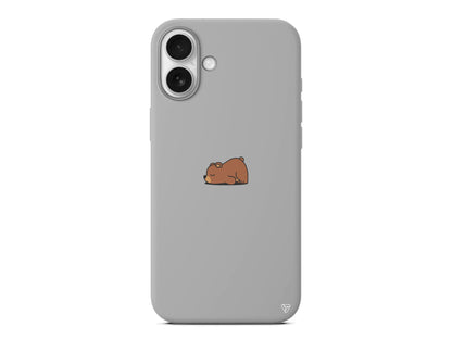 Lazy Bear Lansman Model İçi Kadife Silikon Telefon Kılıfı