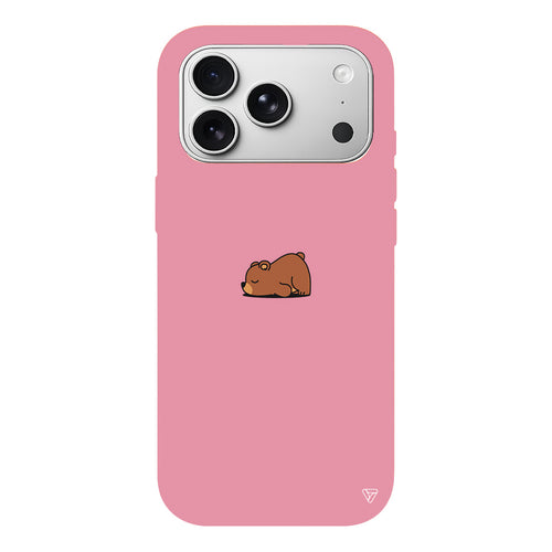 Lazy Bear Lansman Model İçi Kadife Silikon Telefon Kılıfı