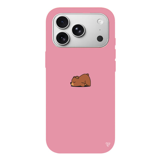 Lazy Bear Lansman Model İçi Kadife Silikon Telefon Kılıfı