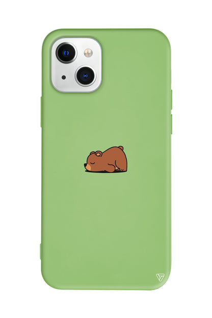 Lazy Bear Lansman Model İçi Kadife Silikon Telefon Kılıfı
