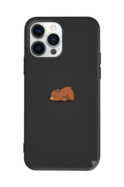 Lazy Bear Lansman Model İçi Kadife Silikon Telefon Kılıfı