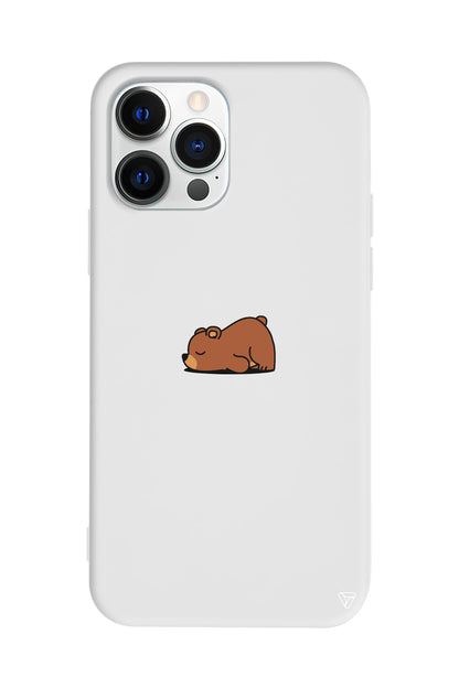 Lazy Bear Lansman Model İçi Kadife Silikon Telefon Kılıfı