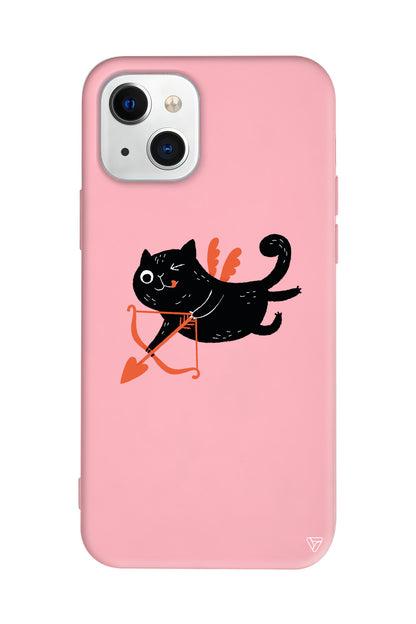 Kedi Eros Lansman Model İçi Kadife Silikon Telefon Kılıfı – Plus Serisine Özel