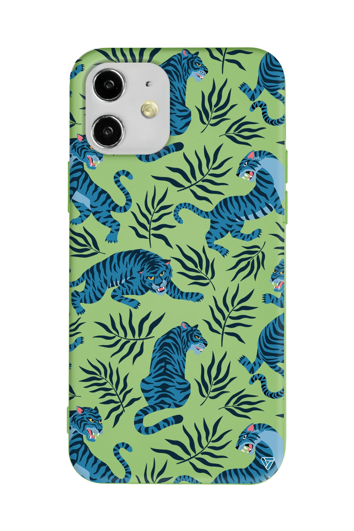 Mavi Leopar Lansman Model İçi Kadife Silikon Telefon Kılıfı