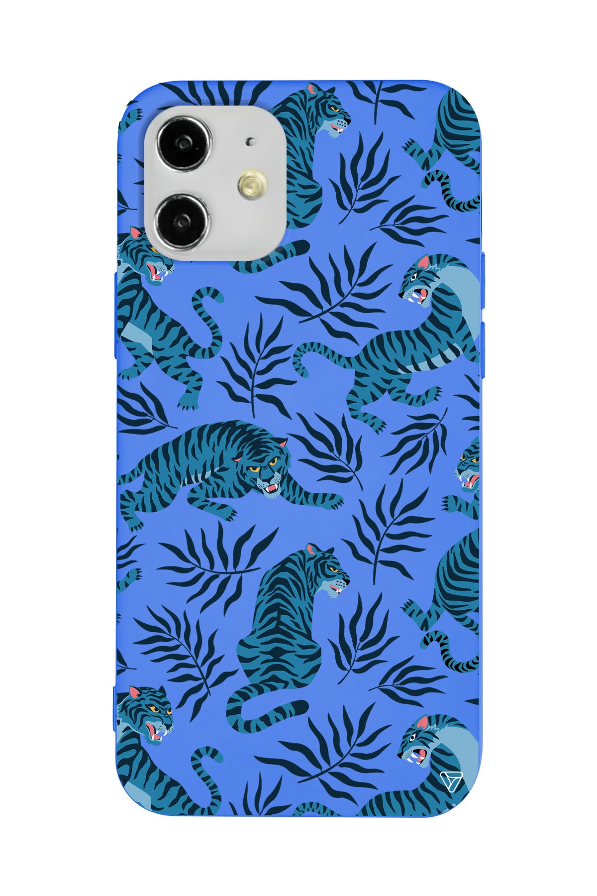 Mavi Leopar Lansman Model İçi Kadife Silikon Telefon Kılıfı