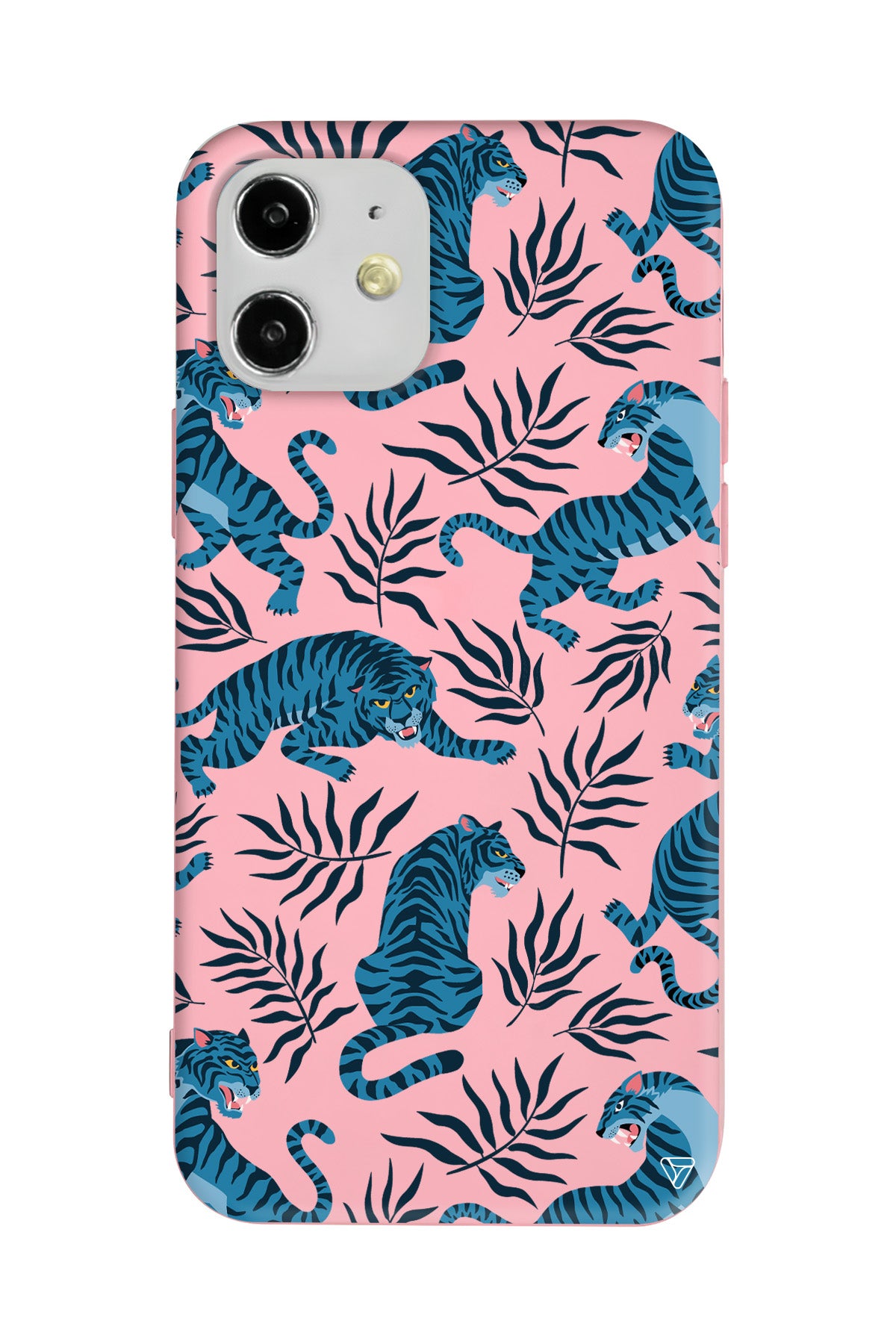 Mavi Leopar Lansman Model İçi Kadife Silikon Telefon Kılıfı