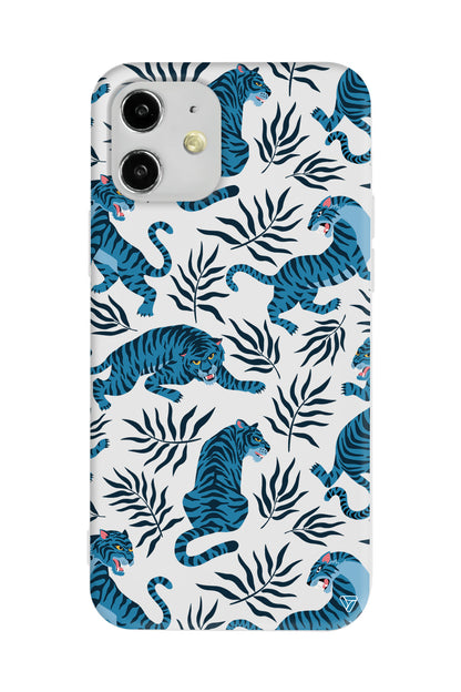 Mavi Leopar Lansman Model İçi Kadife Silikon Telefon Kılıfı