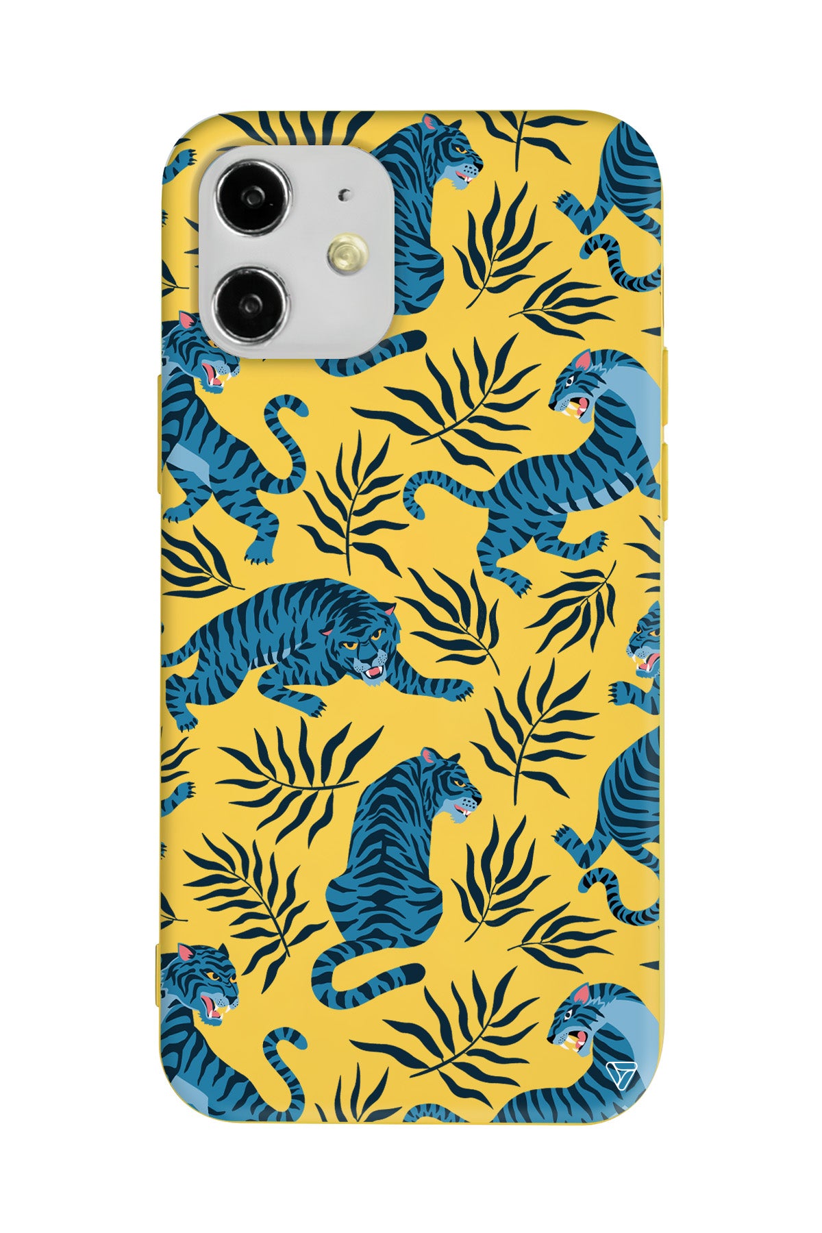 Mavi Leopar Lansman Model İçi Kadife Silikon Telefon Kılıfı