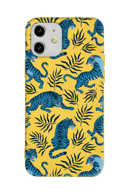 Mavi Leopar Lansman Model İçi Kadife Silikon Telefon Kılıfı