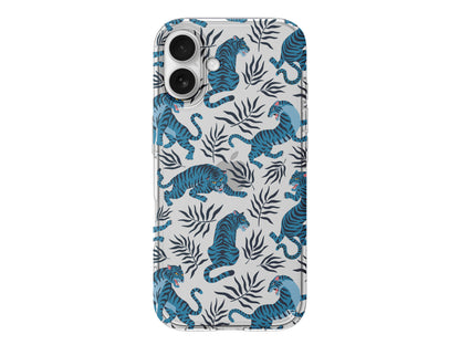 Mavi Leopar Lansman Model İçi Kadife Silikon Telefon Kılıfı