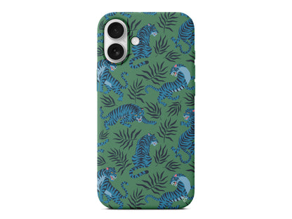 Mavi Leopar Lansman Model İçi Kadife Silikon Telefon Kılıfı – Plus Serisine Özel