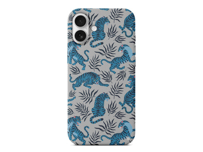 Mavi Leopar Lansman Model İçi Kadife Silikon Telefon Kılıfı