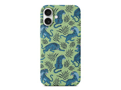 Mavi Leopar Lansman Model İçi Kadife Silikon Telefon Kılıfı