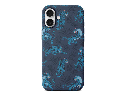 Mavi Leopar Lansman Model İçi Kadife Silikon Telefon Kılıfı – Plus Serisine Özel