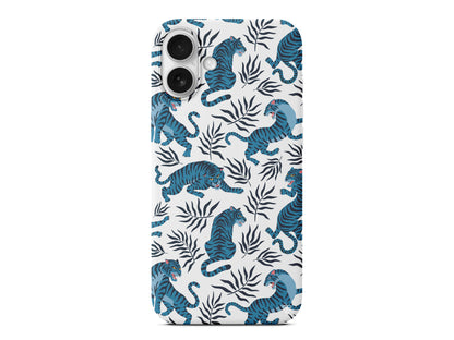 Mavi Leopar Lansman Model İçi Kadife Silikon Telefon Kılıfı