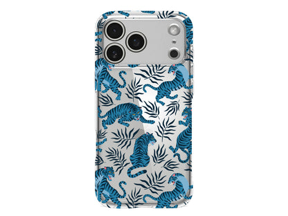 Mavi Leopar Lansman Model İçi Kadife Silikon Telefon Kılıfı