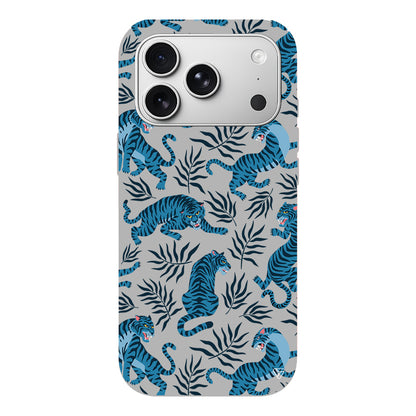 Mavi Leopar Lansman Model İçi Kadife Silikon Telefon Kılıfı