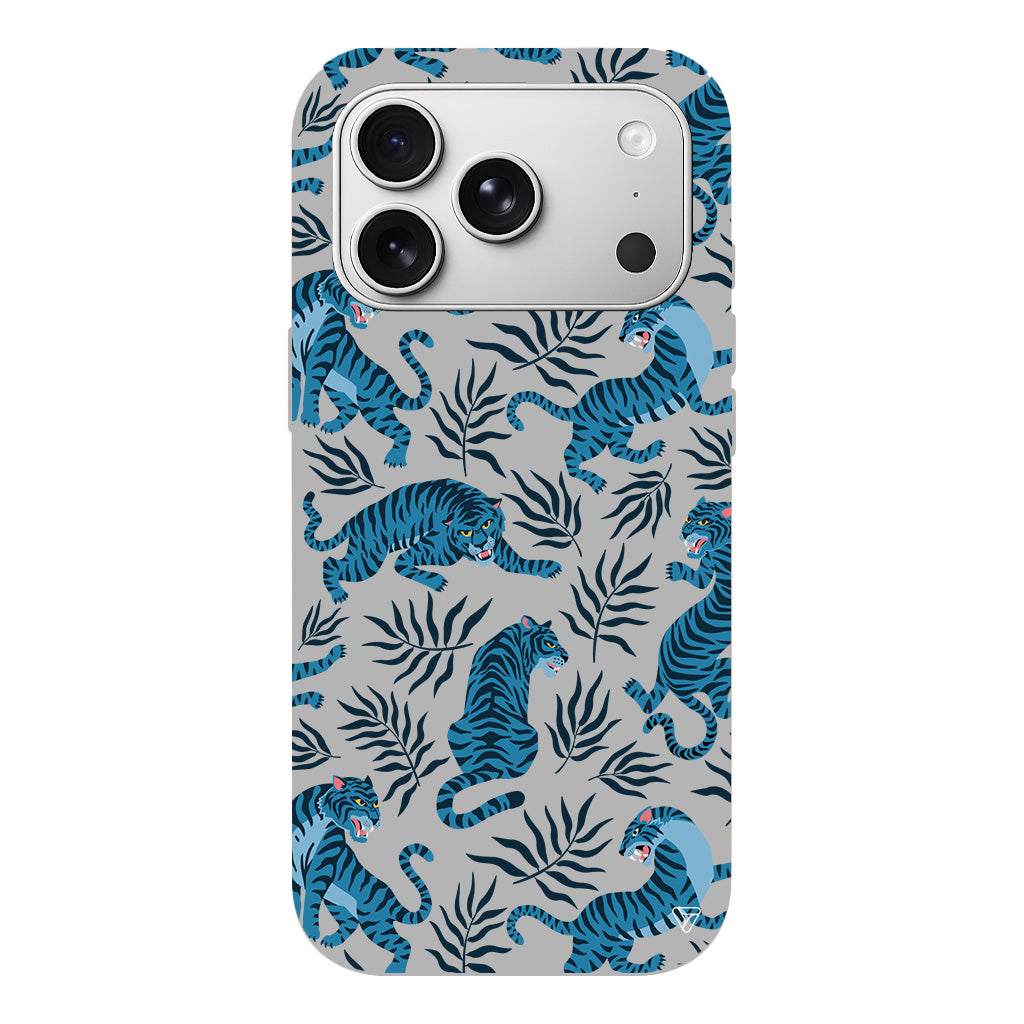 Mavi Leopar Lansman Model İçi Kadife Silikon Telefon Kılıfı