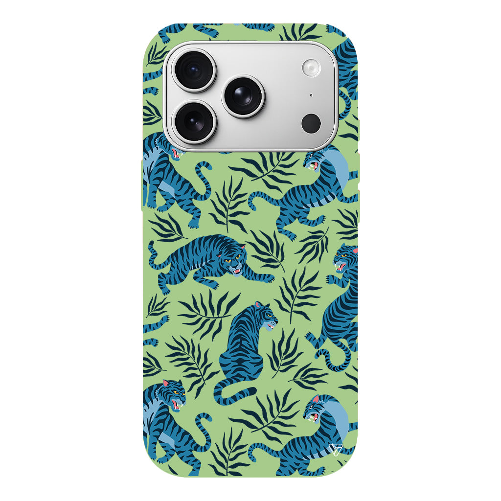 Mavi Leopar Lansman Model İçi Kadife Silikon Telefon Kılıfı