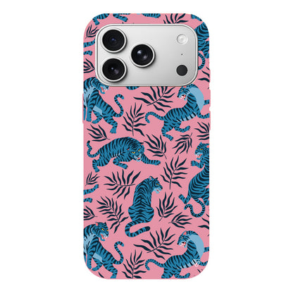 Mavi Leopar Lansman Model İçi Kadife Silikon Telefon Kılıfı