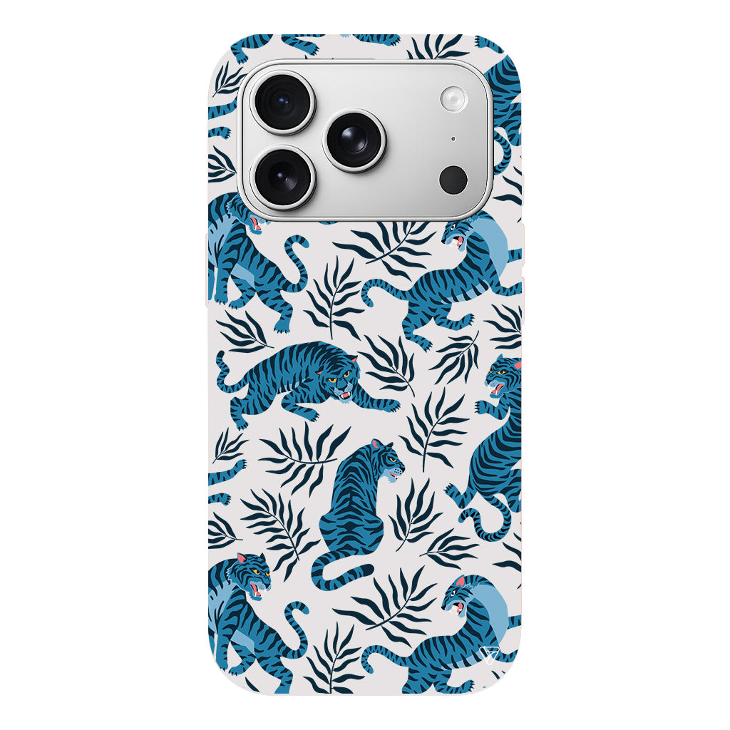 Mavi Leopar Lansman Model İçi Kadife Silikon Telefon Kılıfı