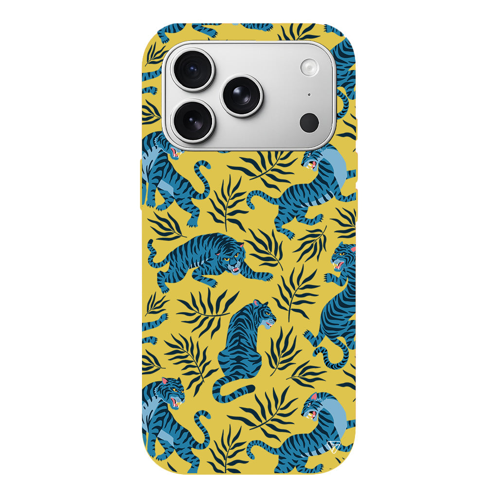 Mavi Leopar Lansman Model İçi Kadife Silikon Telefon Kılıfı