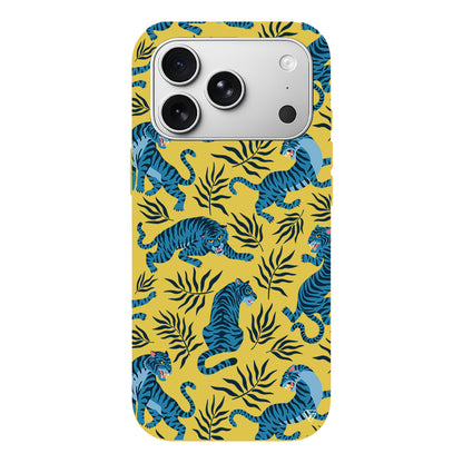 Mavi Leopar Lansman Model İçi Kadife Silikon Telefon Kılıfı