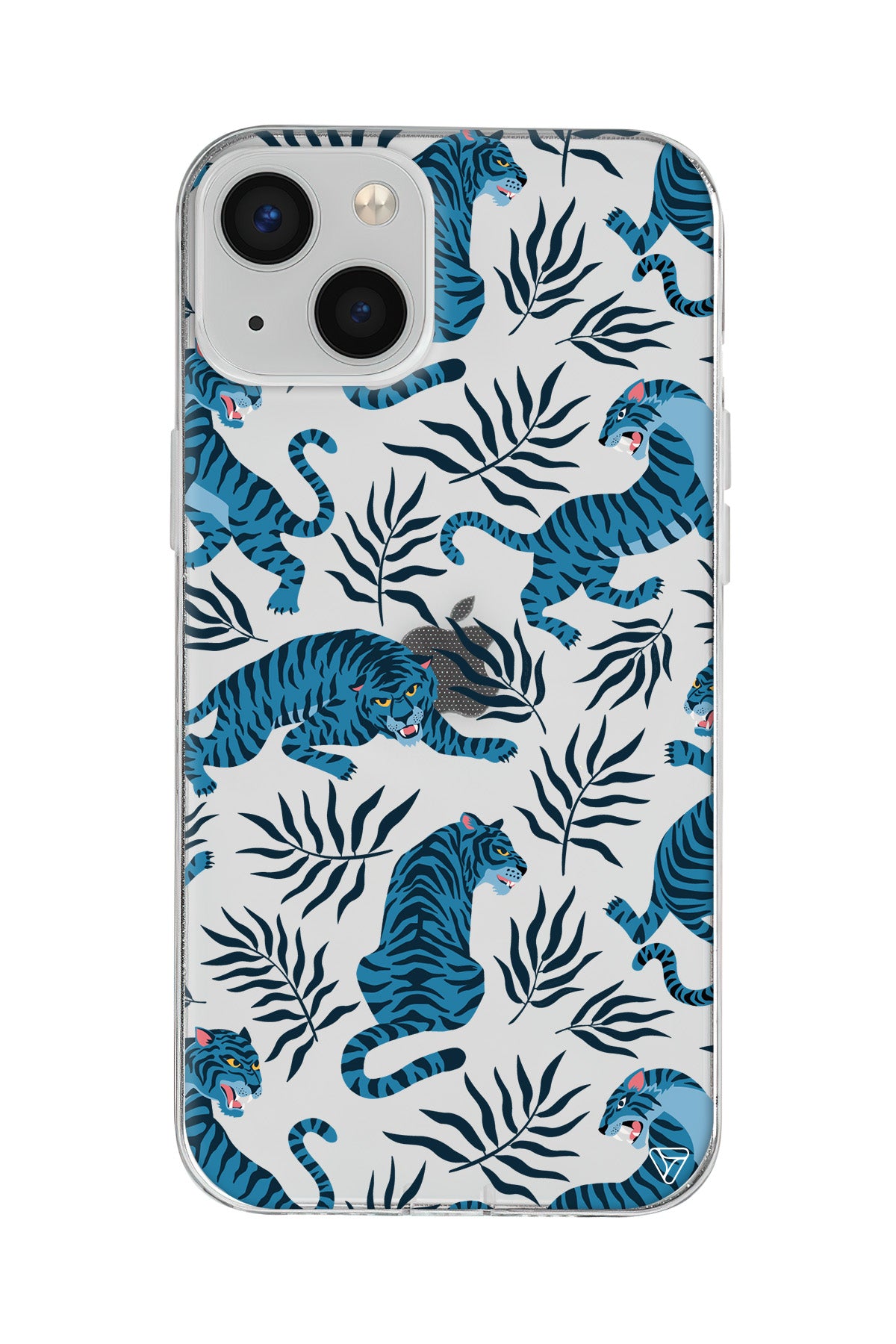 Mavi Leopar Lansman Model İçi Kadife Silikon Telefon Kılıfı