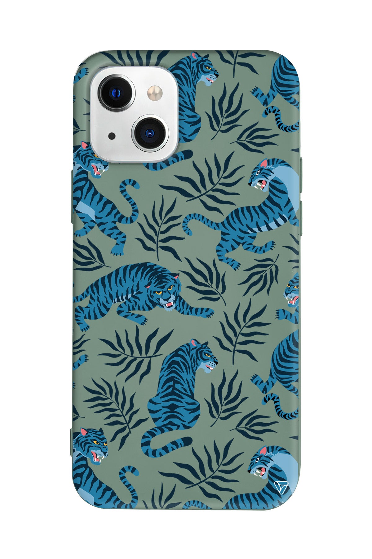 Mavi Leopar Lansman Model İçi Kadife Silikon Telefon Kılıfı