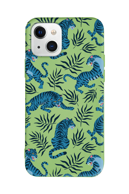 Mavi Leopar Lansman Model İçi Kadife Silikon Telefon Kılıfı – Plus Serisine Özel