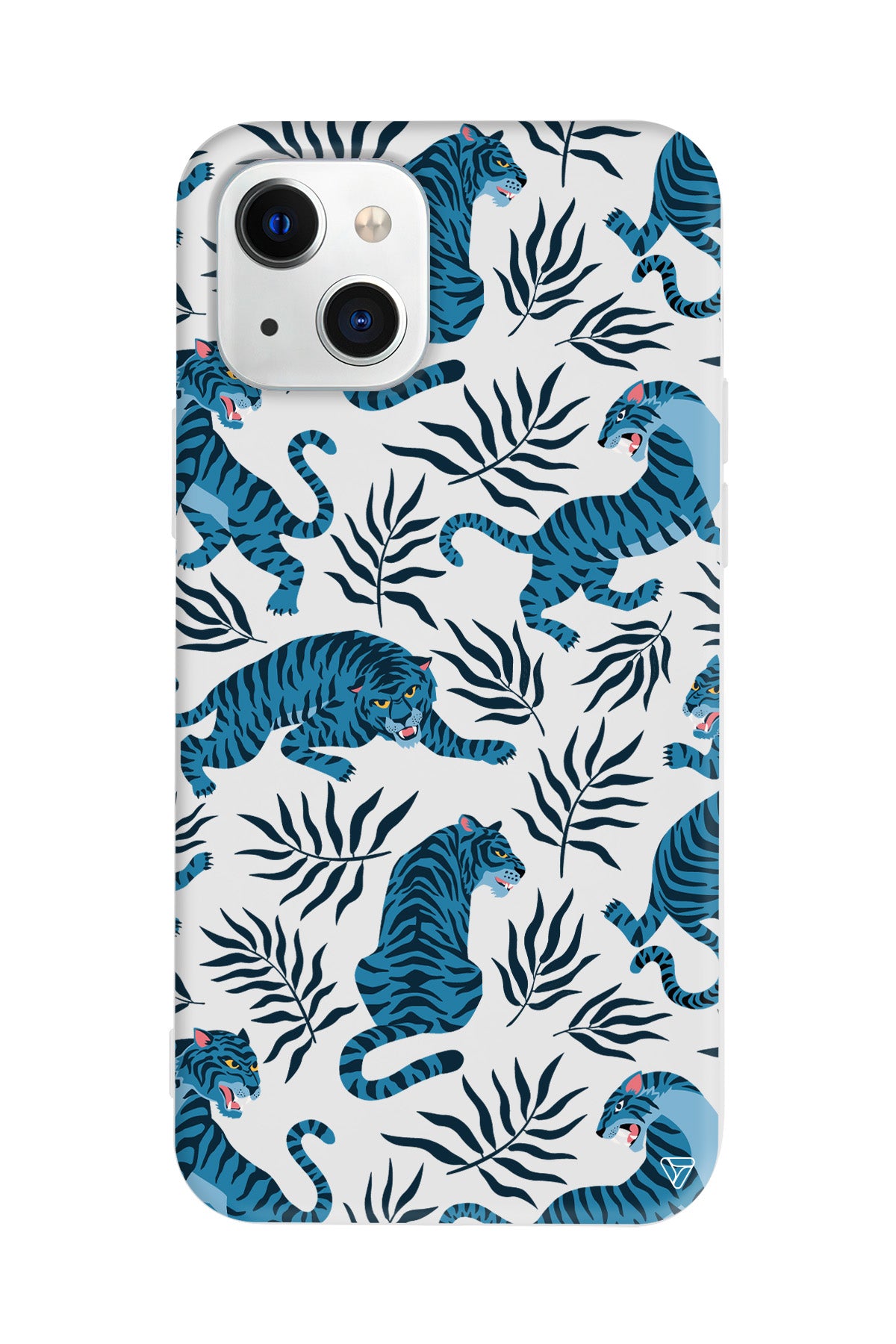 Mavi Leopar Lansman Model İçi Kadife Silikon Telefon Kılıfı