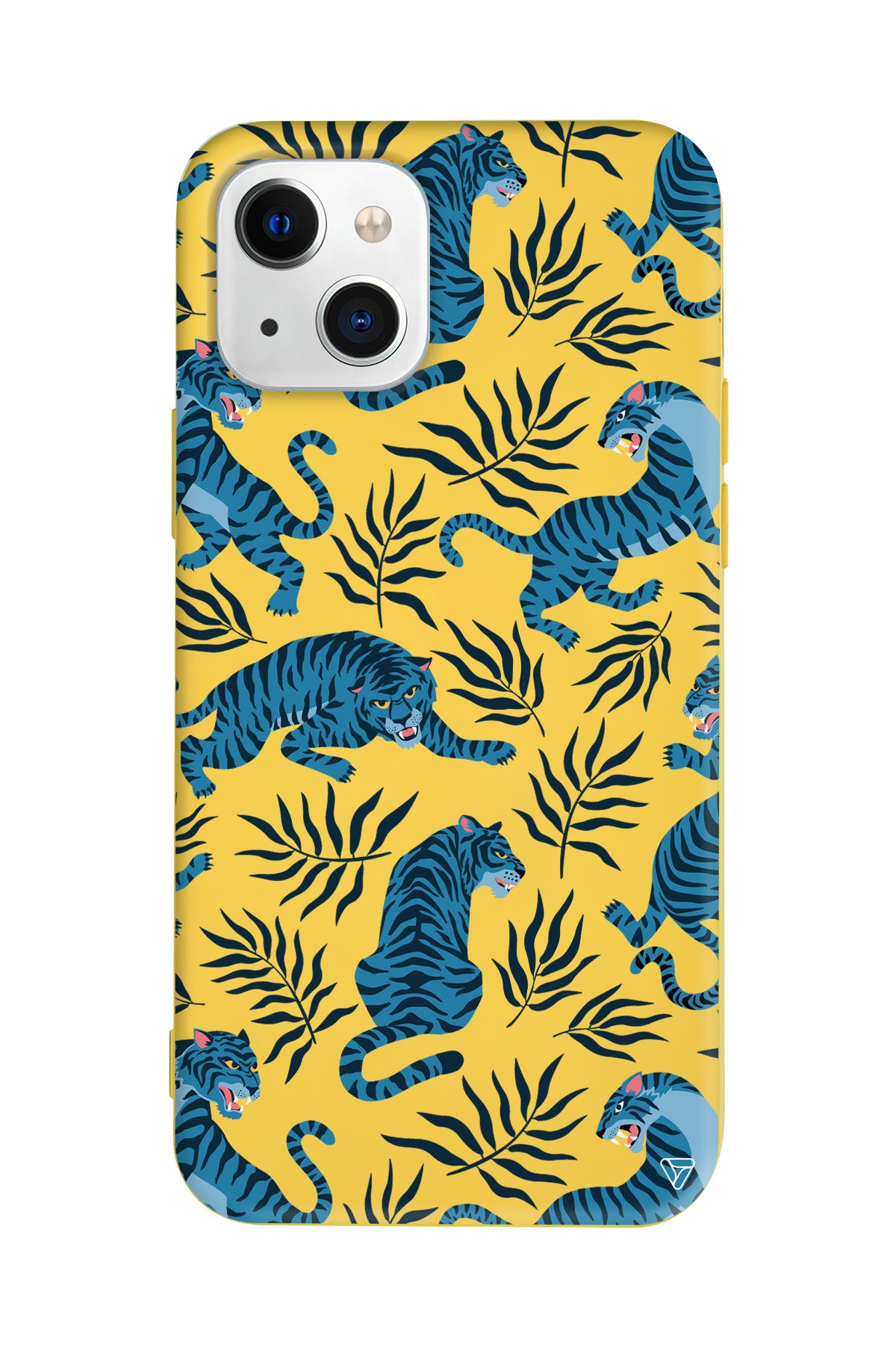 Mavi Leopar Lansman Model İçi Kadife Silikon Telefon Kılıfı