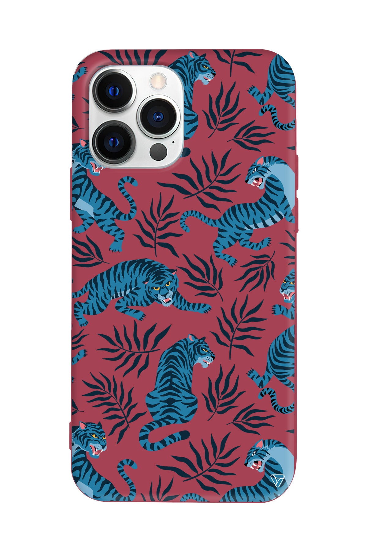 Mavi Leopar Lansman Model İçi Kadife Silikon Telefon Kılıfı