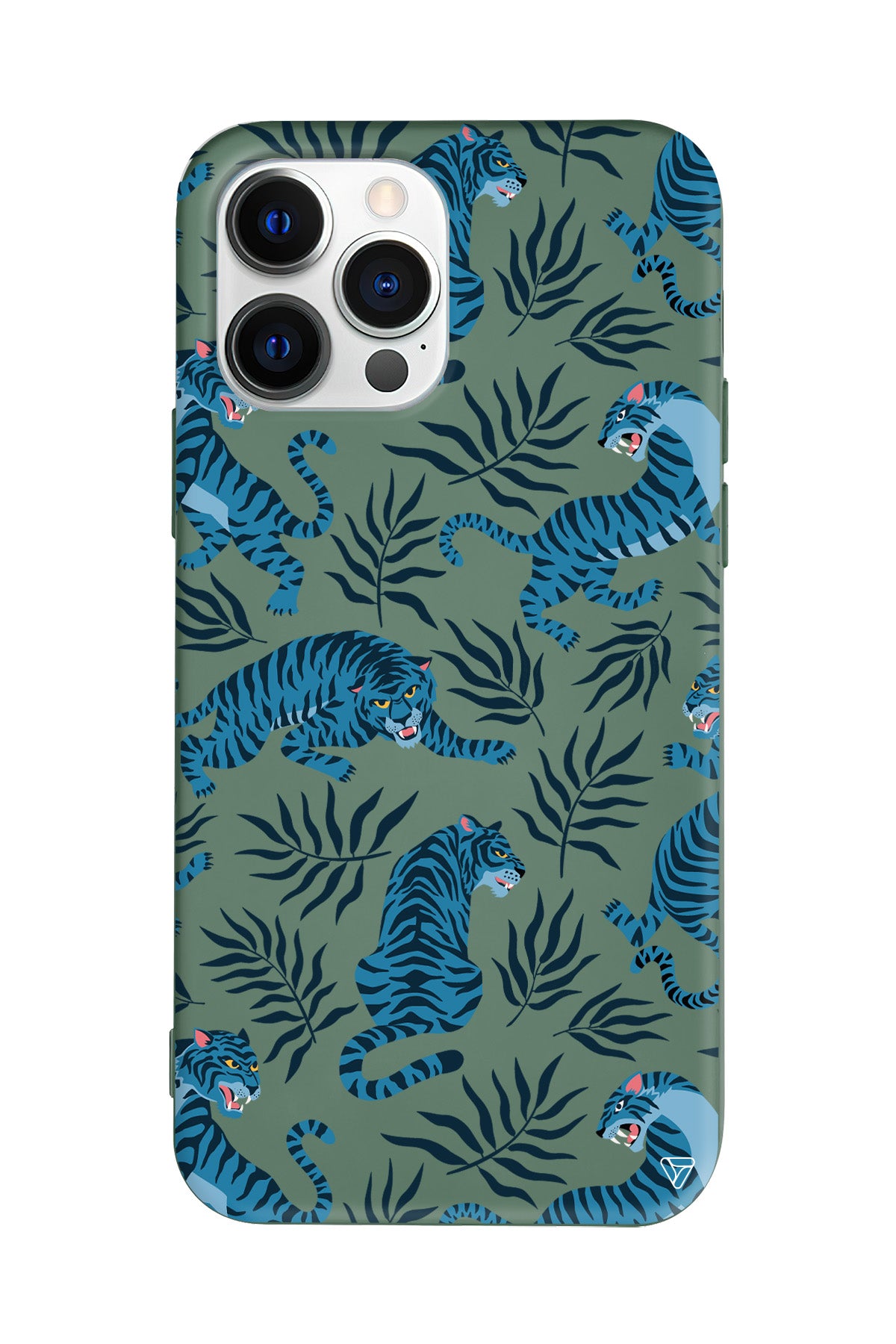 Mavi Leopar Lansman Model İçi Kadife Silikon Telefon Kılıfı