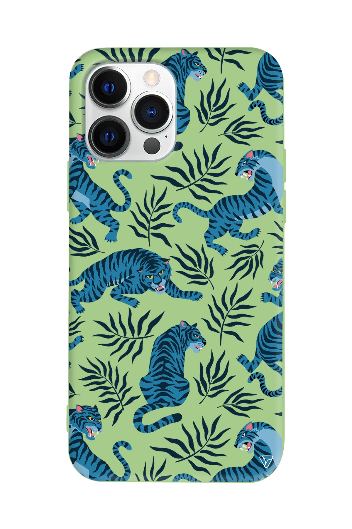 Mavi Leopar Lansman Model İçi Kadife Silikon Telefon Kılıfı