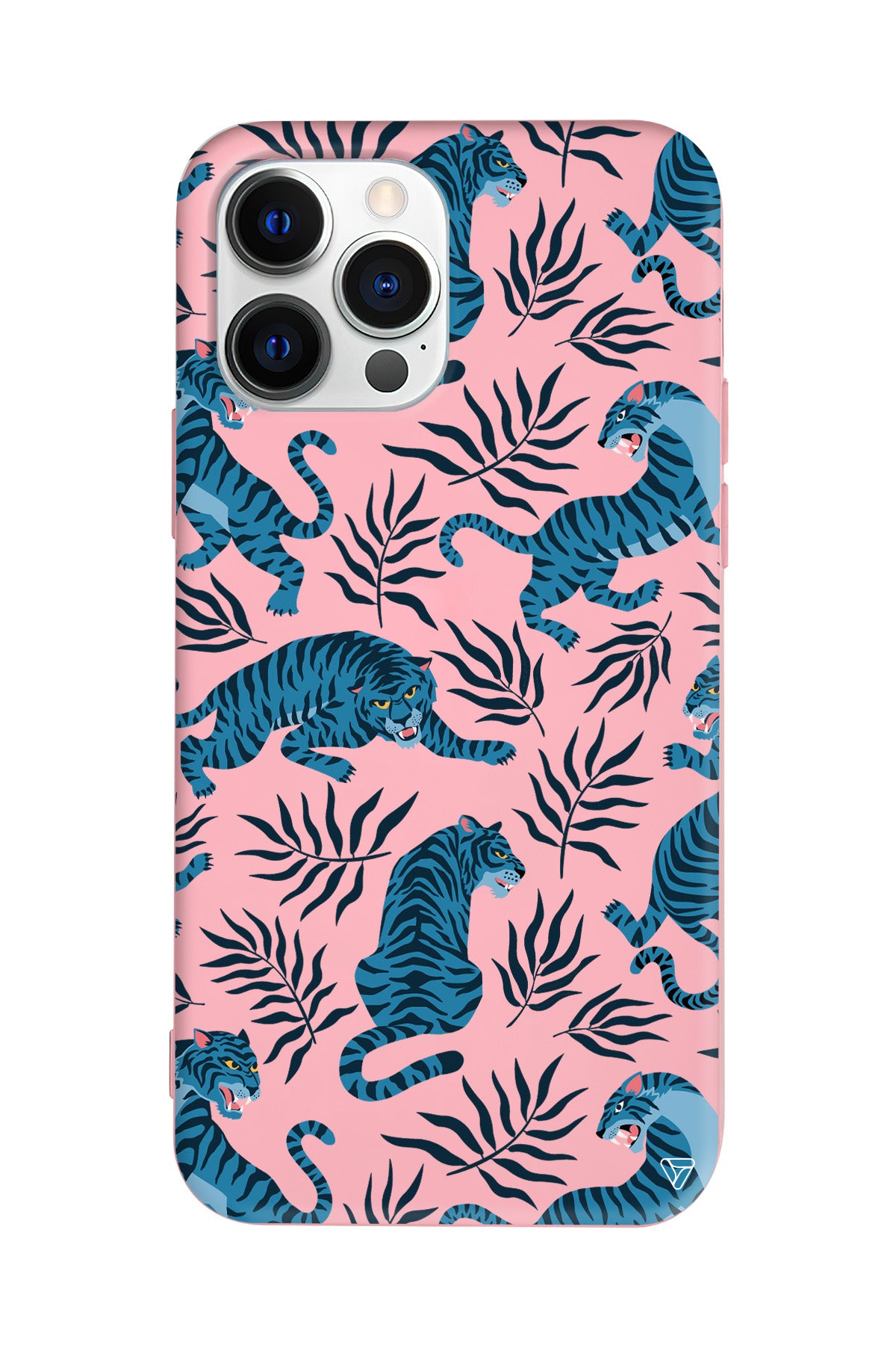 Mavi Leopar Lansman Model İçi Kadife Silikon Telefon Kılıfı