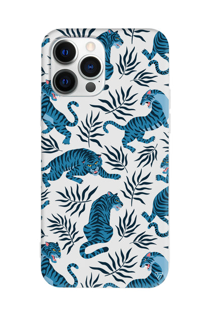 Mavi Leopar Lansman Model İçi Kadife Silikon Telefon Kılıfı