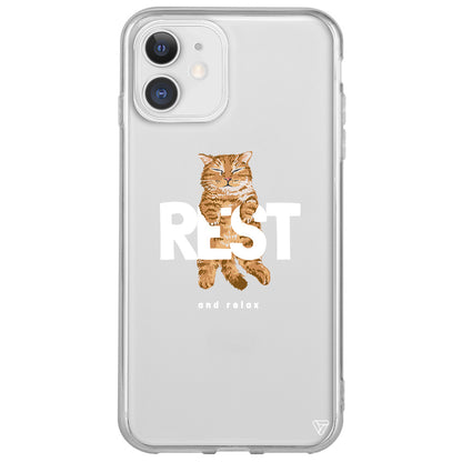 Rest Kedi Lansman Model İçi Kadife Silikon Telefon Kılıfı